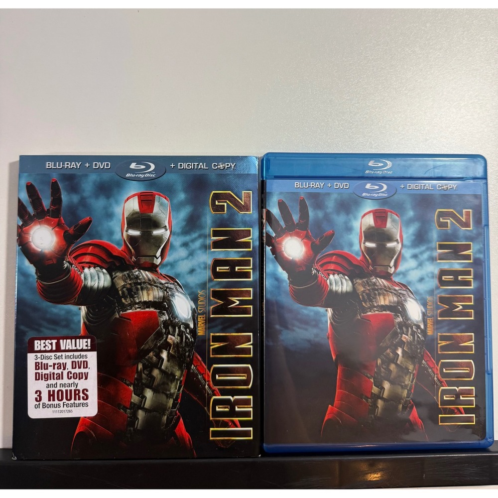 Marvel Iron Man 2 Blu-ray DVD Combo 3-Disc Set Good Slipcover Special Edition